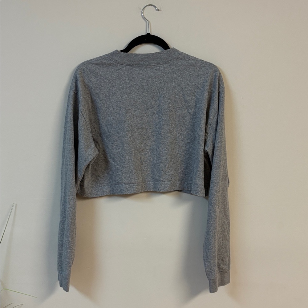 TNA Gray Long Sleeve Crop Top size L - Picture 3 of 4